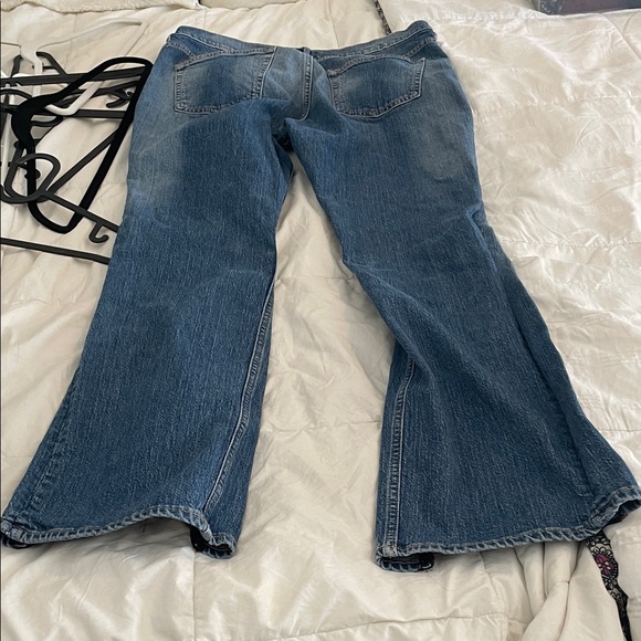 H&M Blue Flare Jeans with Black and Red Embroidery - Picture 3 of 6